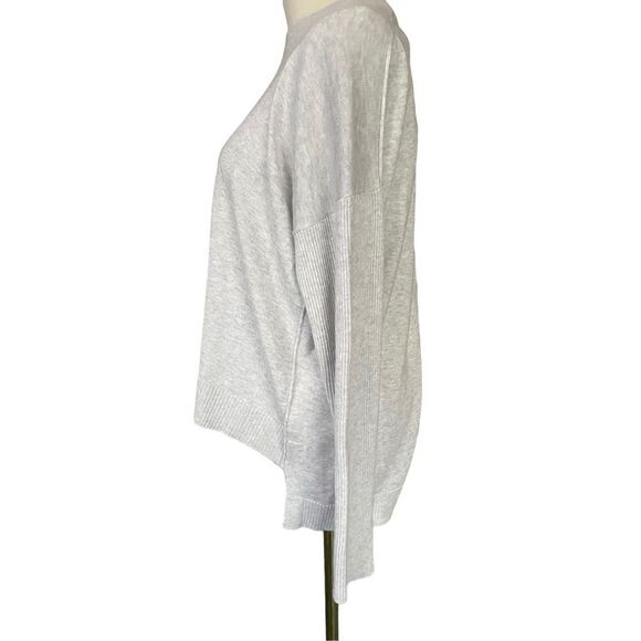 Athleta Highland Crossback Sweater Heather Grey Silk Blend Sz Medium    - Picture 8 of 12